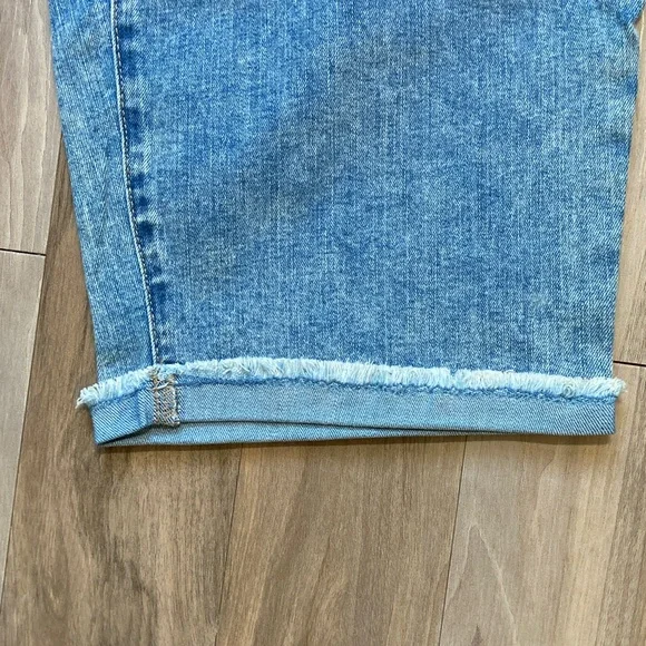 Sonoma straight crop jean distressed cuffed raw hem button fly casual 24W - Picture 6 of 17